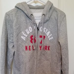 Light Grey Aeropostale Zip Hoodie